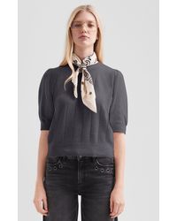 QS - Weicher Kurzarm-Strickpullover - Lyst