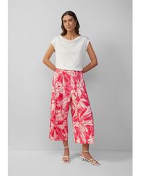 S.oliver - Plissierte Culotte mit All-over-Print und Elastikbund - Lyst