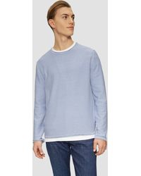 QS - Gewaschener Strickpullover mit Rollkante - Lyst