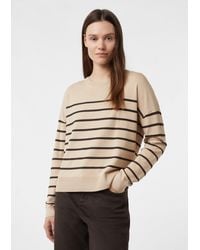 Comma, - Feinstrickpullover Aus Viskosemix Mit Strukturstreifen - Lyst