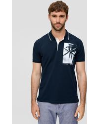 S.oliver - Poloshirt aus Baumwolle mit Frontprint und Kontrast-Detail - Lyst