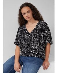 QS - Viskose Bluse mit All-over-Print - Lyst