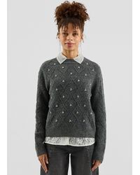 QS - Pullover mit Glitzersteinen - Lyst