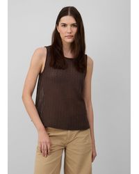 S.oliver - Transparentes Jersey-Top mit Rundhalsausschnitt - Lyst