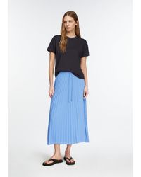 Comma, - Geplooide Midirok Van Chiffon - Lyst