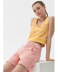 QS - Jeans-Shorts Mom / Relaxed Fit / High Rise / Straight Leg - Lyst