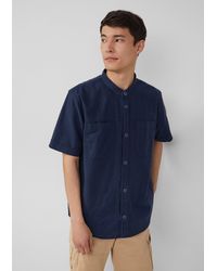 S.oliver - Relaxed Fit: Kurzarmhemd mit Stehkragen aus Leinenmix - Lyst
