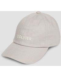 S.oliver - Kappe aus Leinenmix mit Logo-Stickerei - Lyst