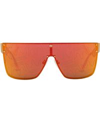 DIFF - La Reina Gold Orange Yellow Shield Sunglasses - Lyst