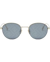 Fendi - Fe 40116 U 32x Round Sunglasses - Lyst