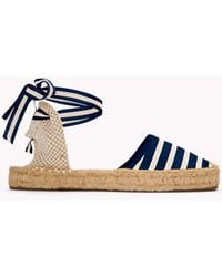 Soludos - The Lauren Lace Up - Classic Stripes - Navy / Ivory - Lyst