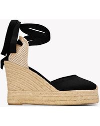 Soludos - Marseille Platform Wedge Espadrille | Linen Color | Noche Black - Lyst