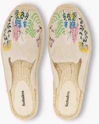 Soludos - Smoking Mule Espadrille | Embroidery | Lavender Fields - Natural Undyed - Lyst
