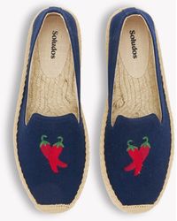 Soludos - Smoking Espadrille | Embroidery | Chilli - Armada Blue - Lyst
