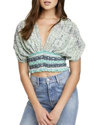 free people brenyce smocked crop top