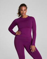 Spanx - Shape Get Moving Long Sleeve Top With Secretsweat Tech - Lyst