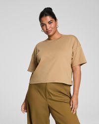 Spanx - Cotton Cropped T-Shirt - Lyst