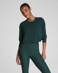 Spanx - Outpace Cropped Long Sleeve Top - Lyst