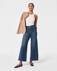 Spanx - Cropped Wide-leg Jeans - Lyst