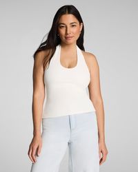 Spanx - Ribbed Knit Halter Tank Top - Lyst