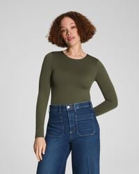 Spanx - Smooth Jersey Crewneck Long Sleeve Top - Lyst