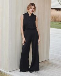 Spanx - Airessentials Shawl Collar Half Zip Top Jumpsuit - Lyst