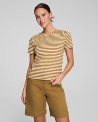 Spanx - ® Cotton Crewneck Tee, Stripe - Lyst