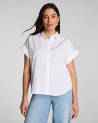 Spanx - Poplin Oversized Short Sleeve Button Down - Lyst