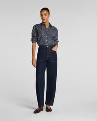 Spanx - Shape Authentic 360 Utility Barrel Leg Jeans, Marina - Lyst