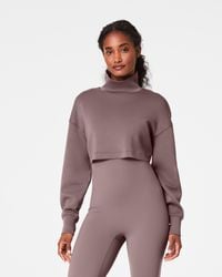Spanx - ® Airessentials Brushed & Cropped High-neck Sweatshirt - Lyst