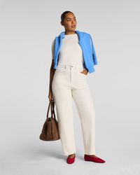 Spanx - Shape Authentic 360 Utility Barrel Leg Jeans, Alabaster - Lyst