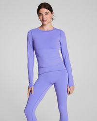 Spanx - Shape Get Moving Long Sleeve Top With Secretsweat Tech - Lyst