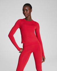 Spanx - Shape Get Moving Long Sleeve Top With Secretsweat Tech - Lyst