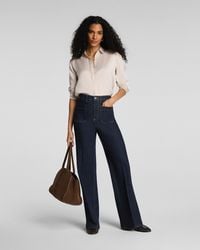 Spanx - Shape Authentic 360 Easy Flare Jeans With Patch Pockets, Marina - Lyst