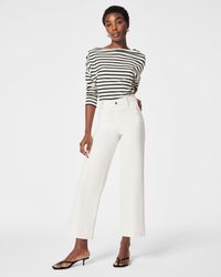 Spanx - Cropped Wide-leg Jeans - Lyst