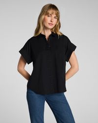 Spanx - Poplin Oversized Short Sleeve Button Down - Lyst