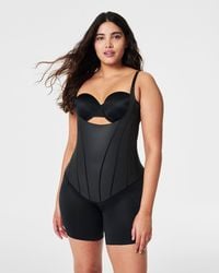 Spanx - Supersculpttm Totalcontour Open-bust Mid-thigh Bodysuit - Lyst