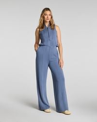 Spanx - Airessentials Shawl Collar Half Zip Top Jumpsuit - Lyst