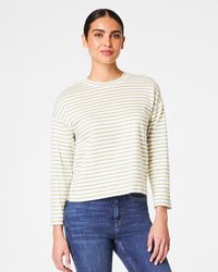 Spanx - ® Cotton Long Sleeve Crewneck Top, Stripe - Lyst