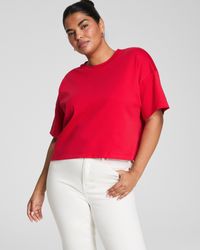 Spanx - Cotton Cropped T-Shirt - Lyst