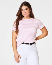 Spanx - ® Cotton Crewneck Tee, Stripe - Lyst