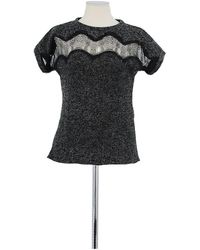 Sandro - Blouses T-shirt en coton gris - Lyst