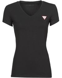 Guess - T-Shirt Korte Mouw Ss Vn Mini Triangle Tee - Lyst