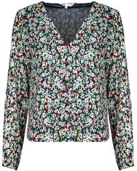 ONLY - Blusen Onldanielle Fr L/S V-Neck Lurex Top Ptm - Lyst