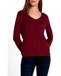 Tom Tailor - Pull Pull Col V Preppy Plum - Lyst
