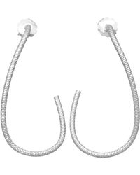 Orusbijoux - Boucles oreilles Boucles D'oreilles En Argent Rhodié Ovale Large - Lyst