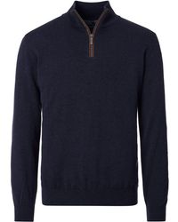 CASA MODA - Pull Pull-over Demi-Zip Solid Marine - Lyst