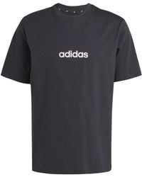 adidas - T-shirt M Lin Sj T Black/White - Lyst
