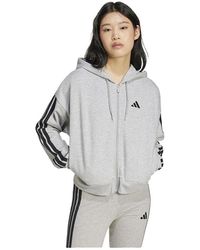 adidas - Veste Sweat À Capuche Essentials 3-Stripes En Coton Éponge - Lyst