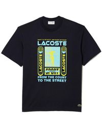 Lacoste - T-shirt T-SHIRT RELAXED FIT A IMPRIMÉ RENÉ BLEU MARINE - Lyst